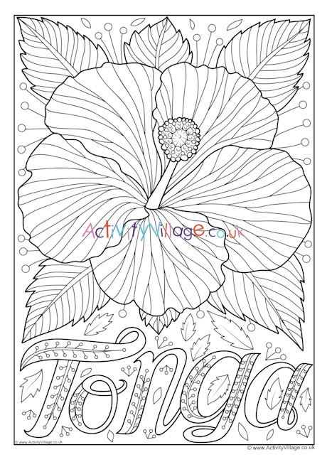 Tonga national flower colouring page