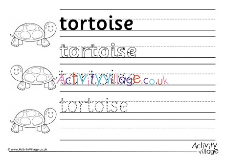 Tortoise Handwriting Worksheet