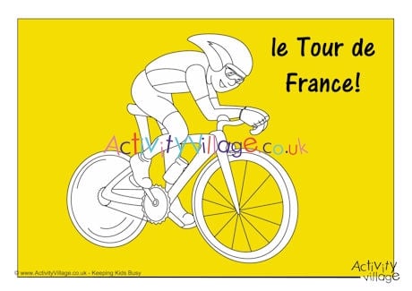 Tour de France colour pop colouring page