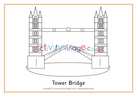 Tower bridge colouring page 2