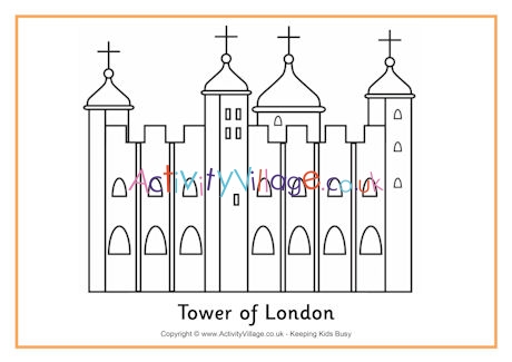 Tower of London colouring page 2