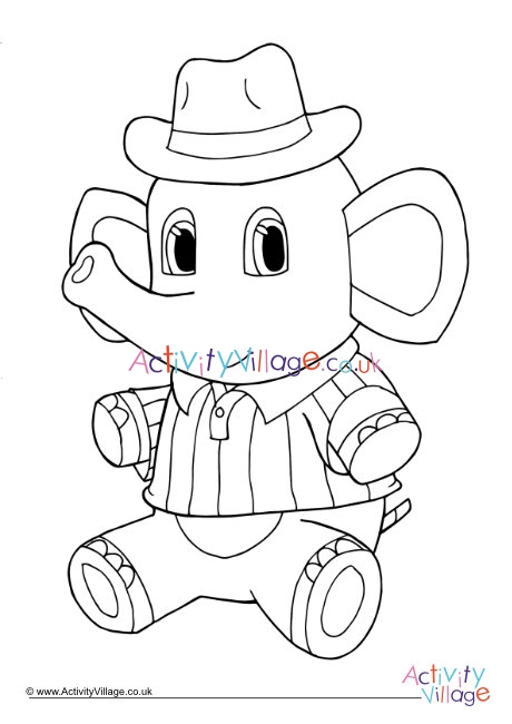 Toy Elephant Colouring Page