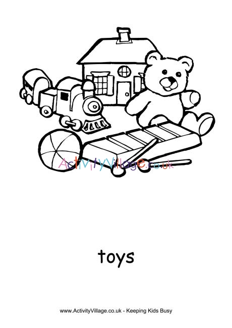 Toys colouring page