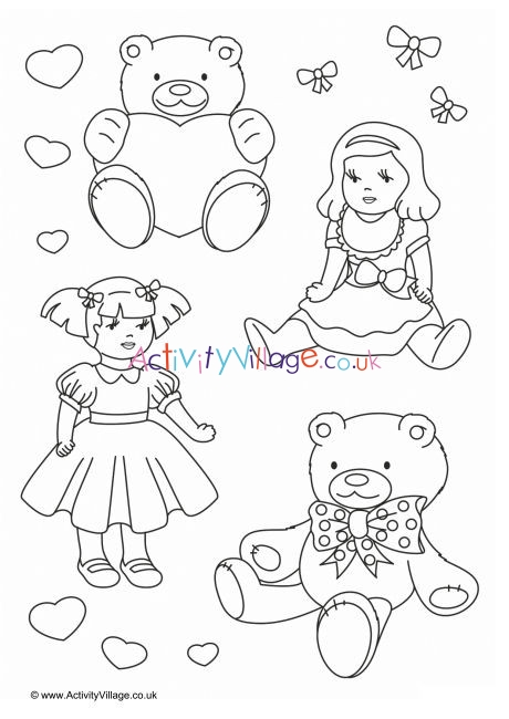 Toys Colouring Page