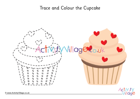 Trace and colour the cupcake 1
