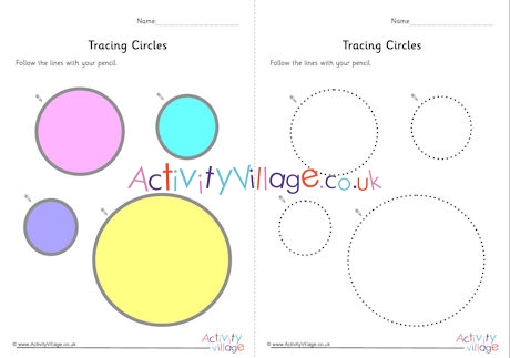 Tracing circles worksheets