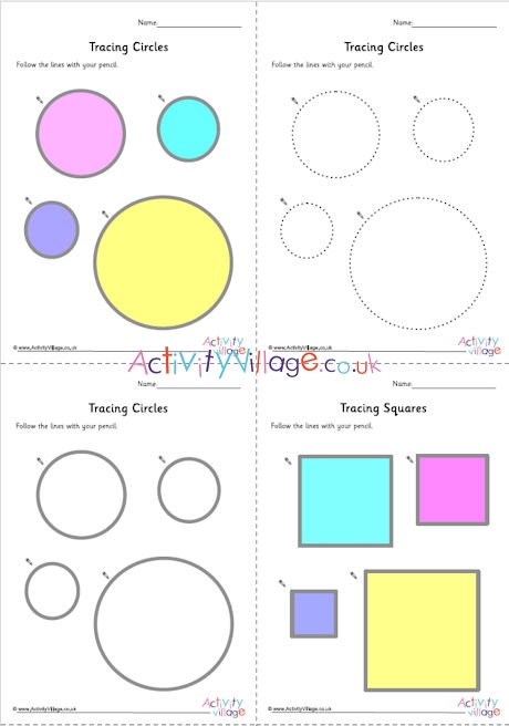 Tracing shapes worksheets