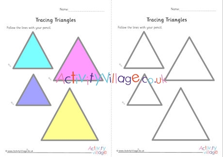 Tracing triangles worksheets
