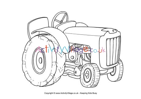 Tractor colouring page