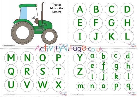 Tractor Match the Letters Printable