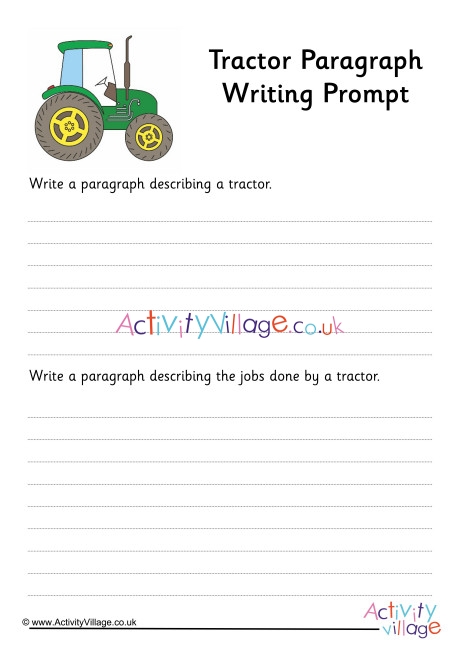 Tractor Paragraph Writing Prompt