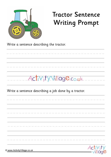 Tractor Sentence Writing Prompt