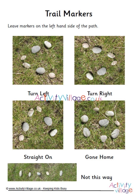 Trail markers - pebbles