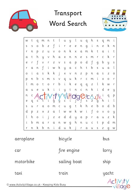 Transport Word Search 1