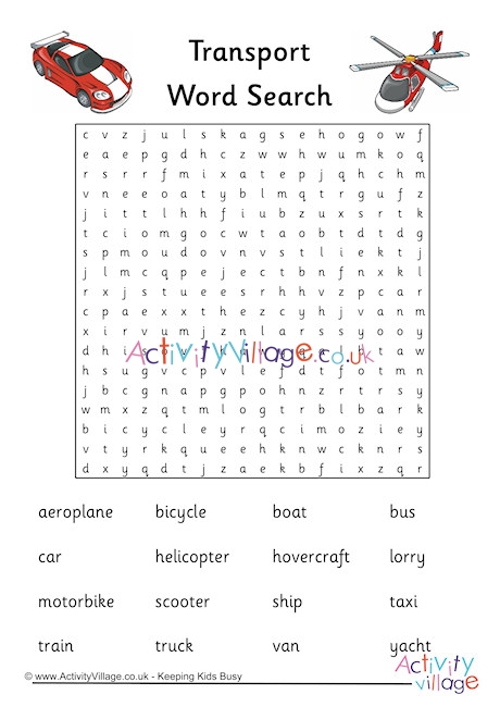 Transport Word Search 2