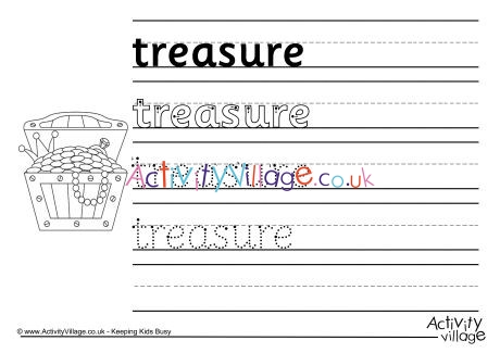 Treasure Handwriting Worksheet