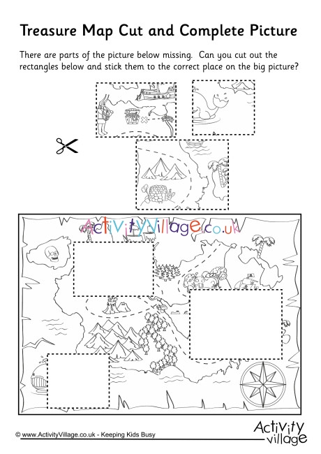 Treasure Map Cut And Complete The Picture
