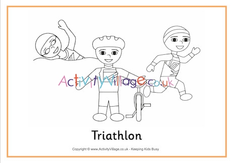 Triathlon colouring page