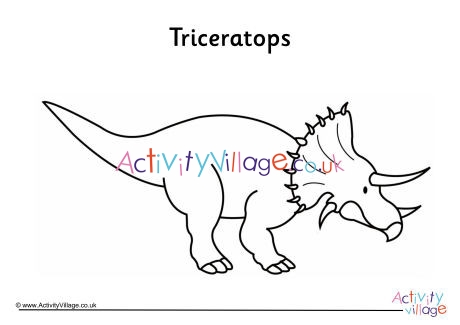Triceratops Colouring Page