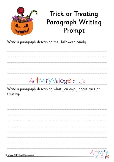 Trick Or Treating Paragraph Writing Prompt