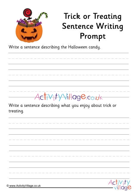 Trick Or Treating Sentence Writing Prompt