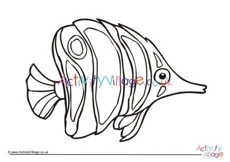 Tropical Fish Colouring Page