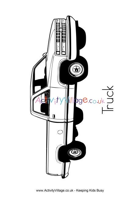 Truck colouring page