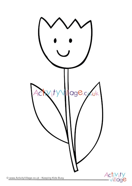 Tulip Colouring Page 2