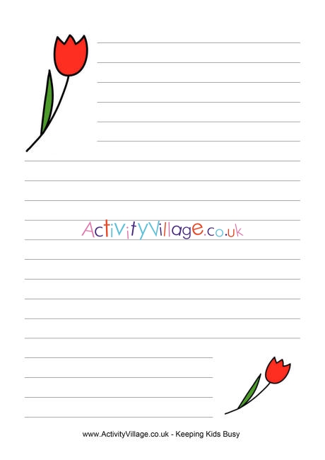 Tulip writing paper