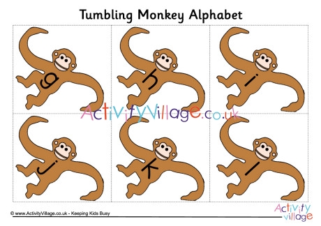 Tumbling monkey alphabet