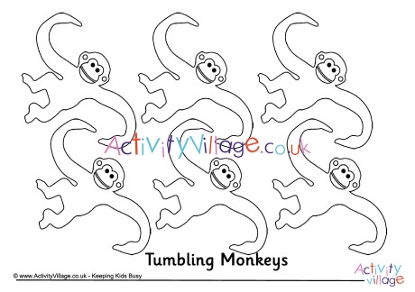 Tumbling monkeys - blank, black and white