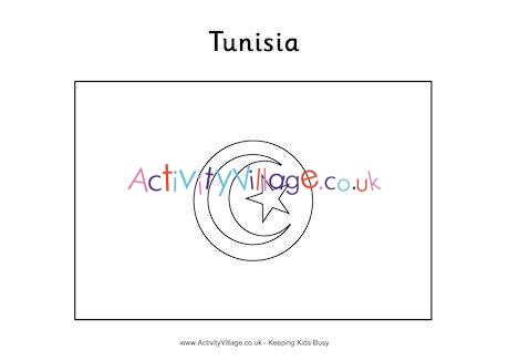 Tunisia Flag Colouring Page