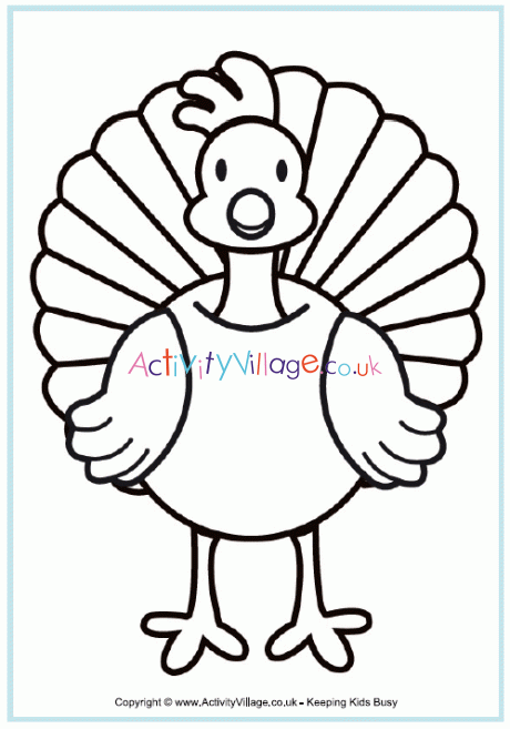 Turkey colouring page