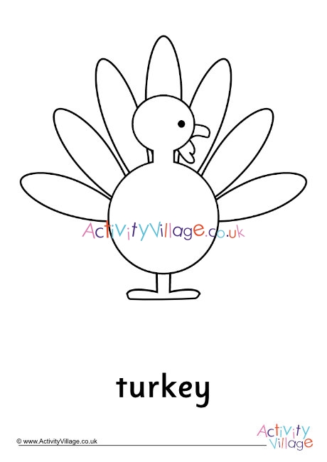 Turkey colouring page 3