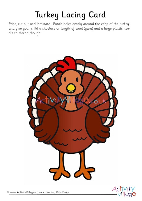 Turkey Lacing Card