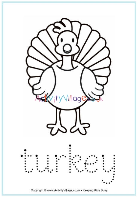 Turkey word tracing