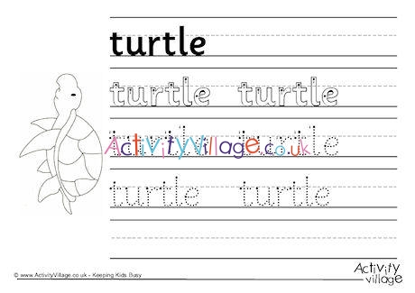 Turtle Handwriting Worksheet