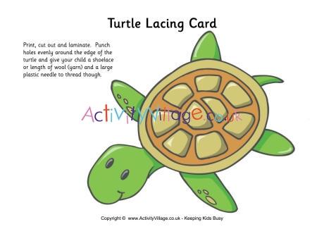 Turtle lacing card