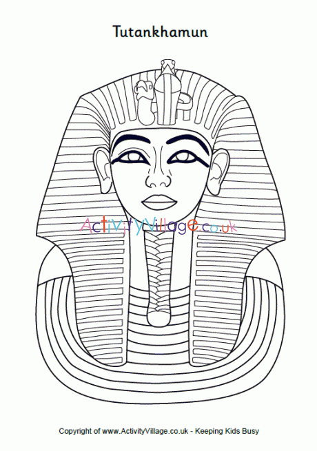 Tutankhamun colouring page