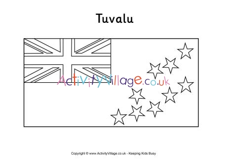 Tuvalu flag colouring page