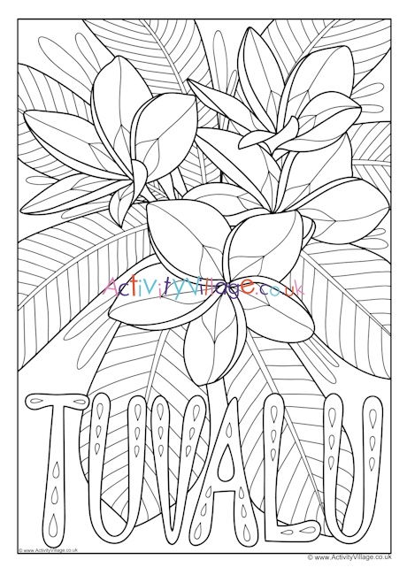 Tuvalu national flower colouring page