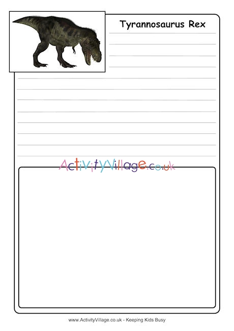 Tyrannosaurus notebooking page