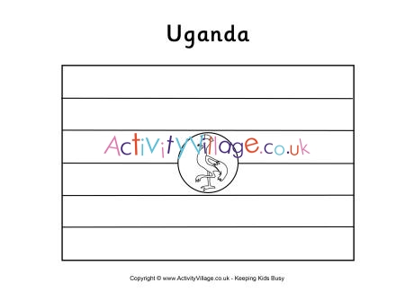 Uganda flag colouring page