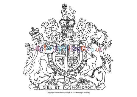 Royal coat of arms colouring page