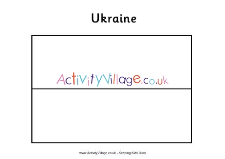 Ukraine flag colouring page