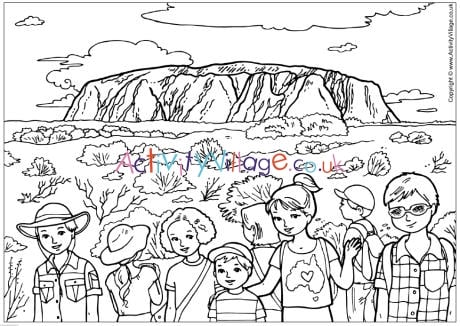 Uluru colouring page