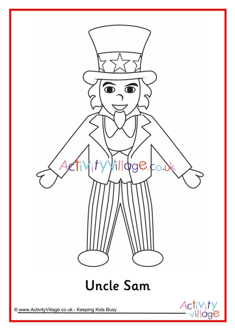 Uncle Sam colouring page