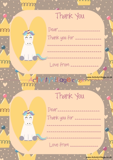 Unicorn Thank You Notes