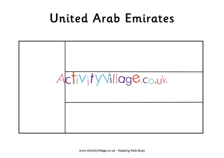 United Arab Emirates flag colouring page