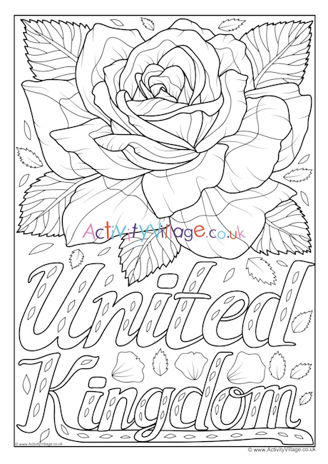 United Kingdom national flower colouring page